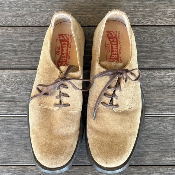 Camper Light Brown Suede Oxfords 39 - Picture 3 of 8